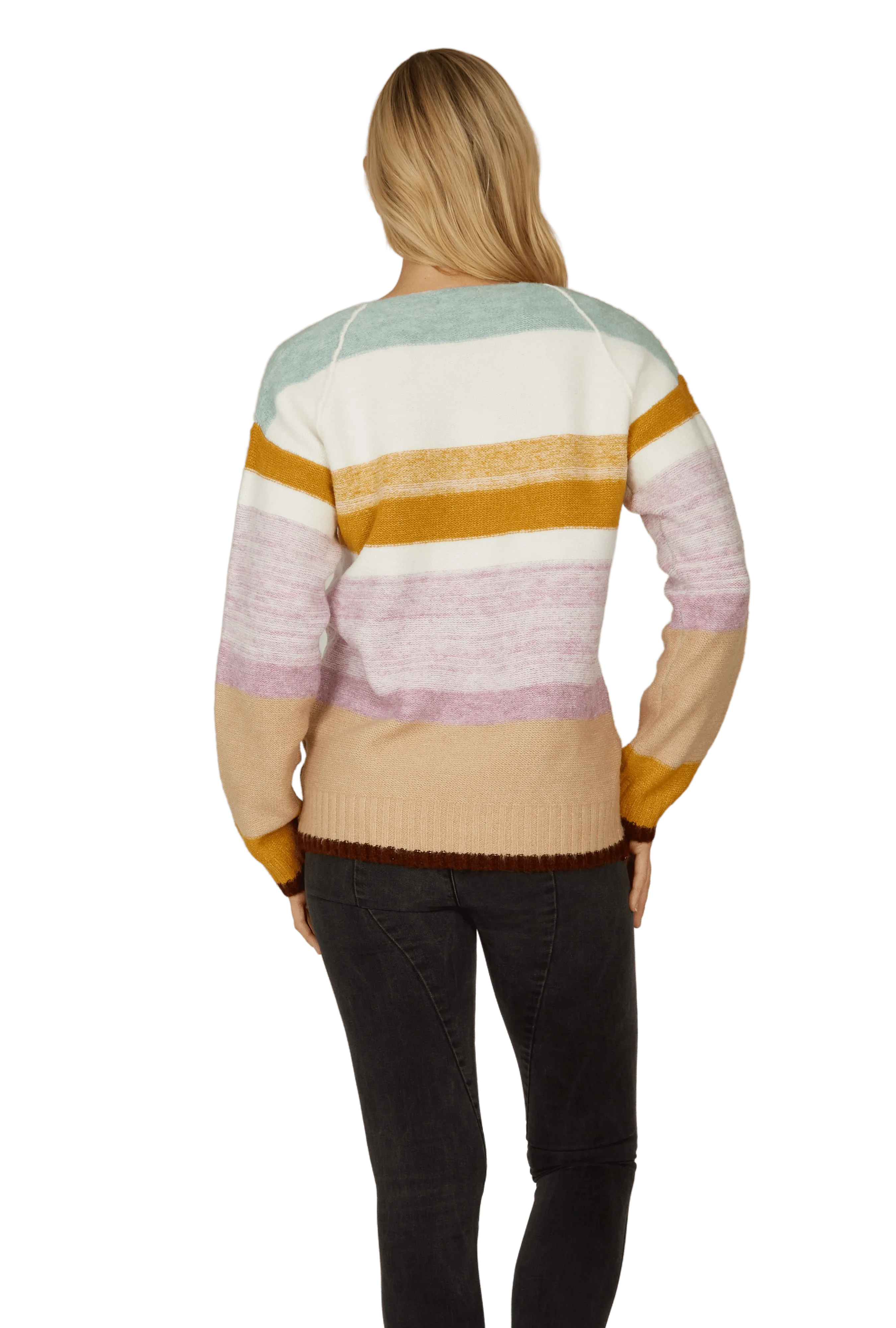 Stripe Print Sweater in White | Womens | Baciano