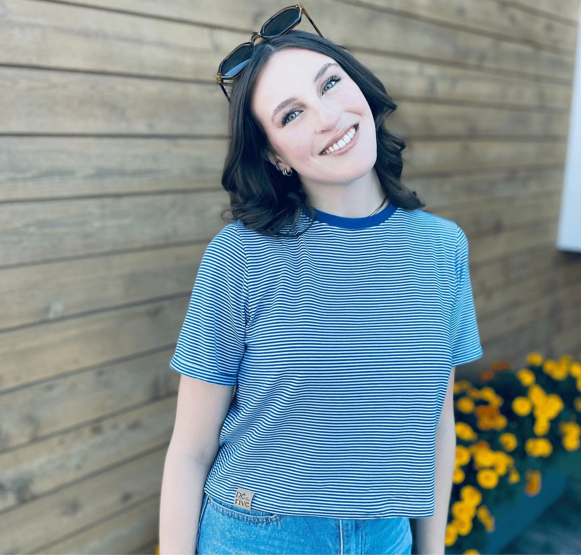 T-shirt crop top bambou Deep Blue