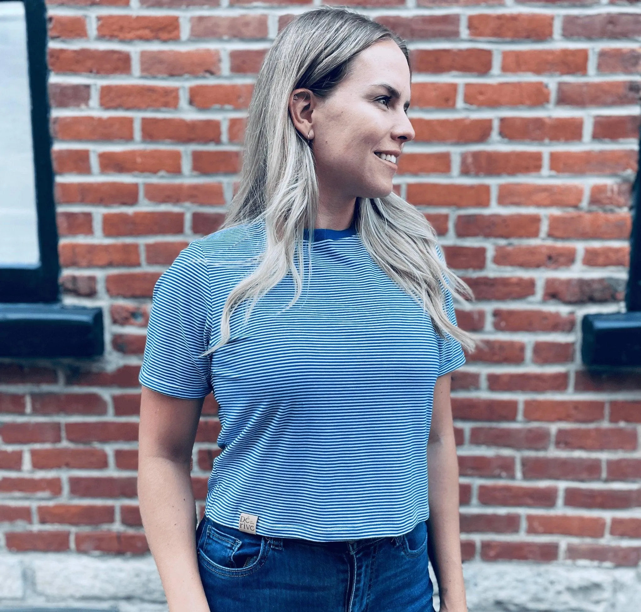 T-shirt crop top bambou Deep Blue
