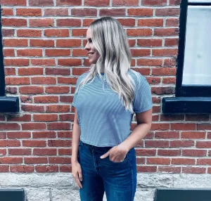 T-shirt crop top bambou Deep Blue