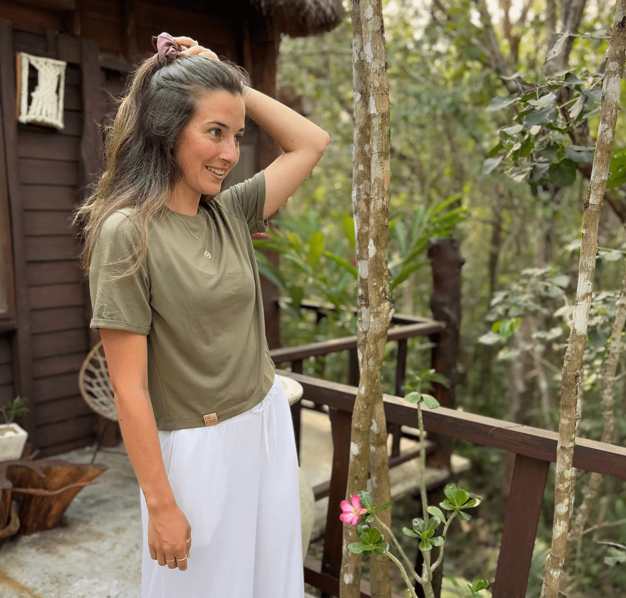 T-shirt Crop Top Bambou Olive