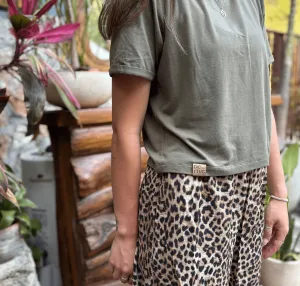 T-shirt Crop Top Bambou Olive
