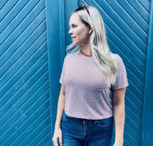 T-shirt crop top bambou Rust