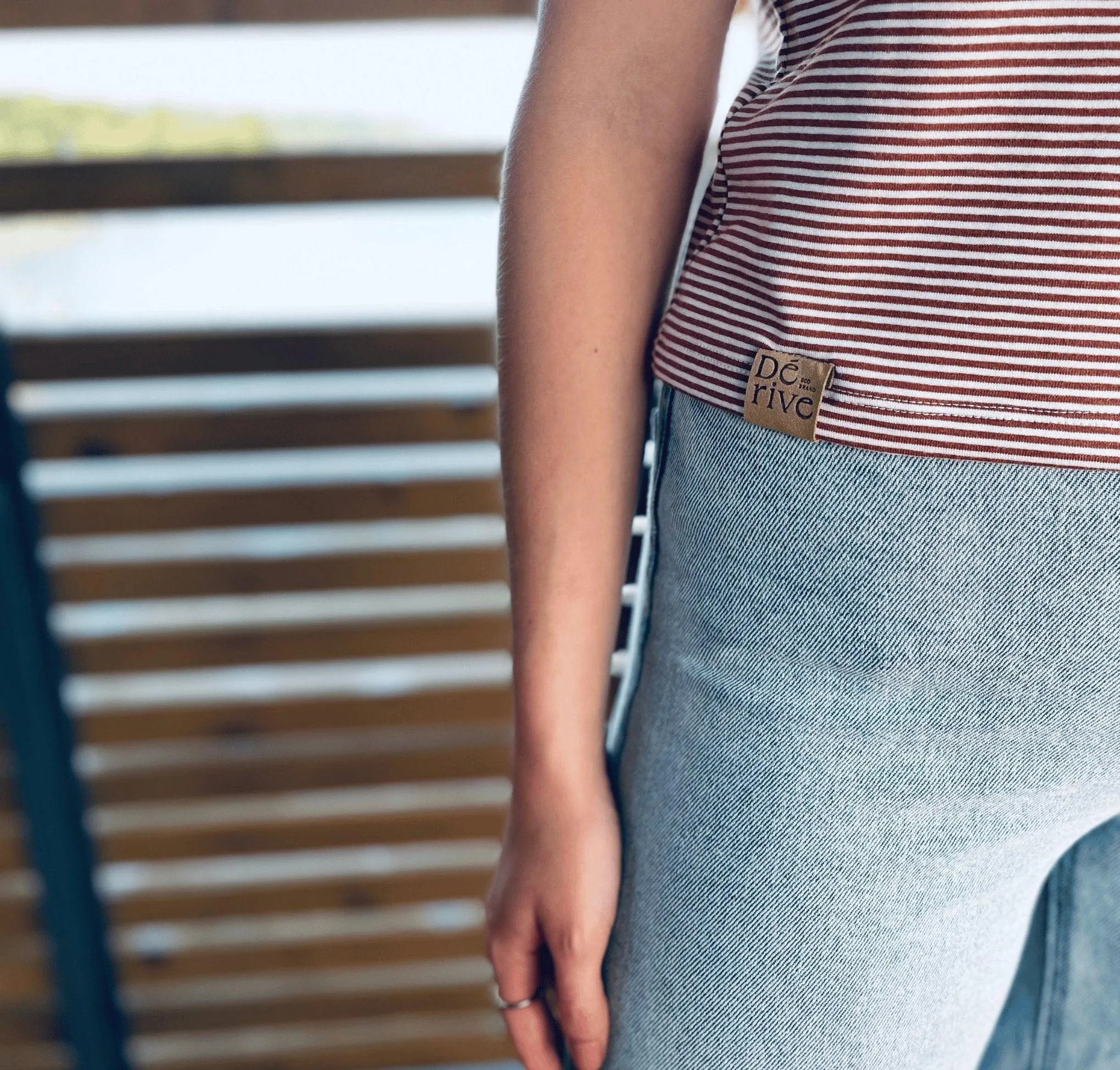 T-shirt crop top bambou Rust