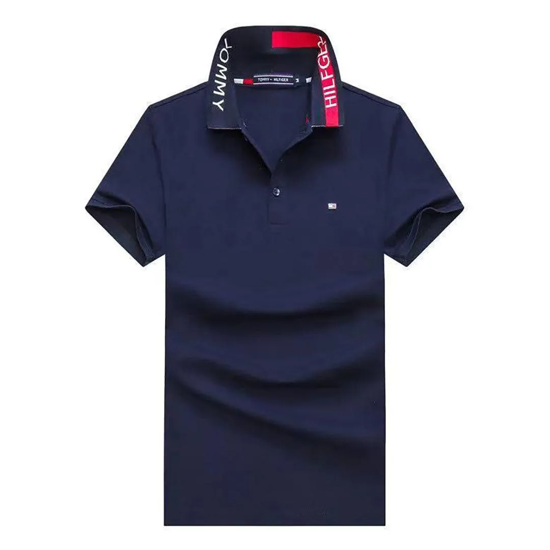 Tom Custom Fit Essential Signature Polo-Navy Blue