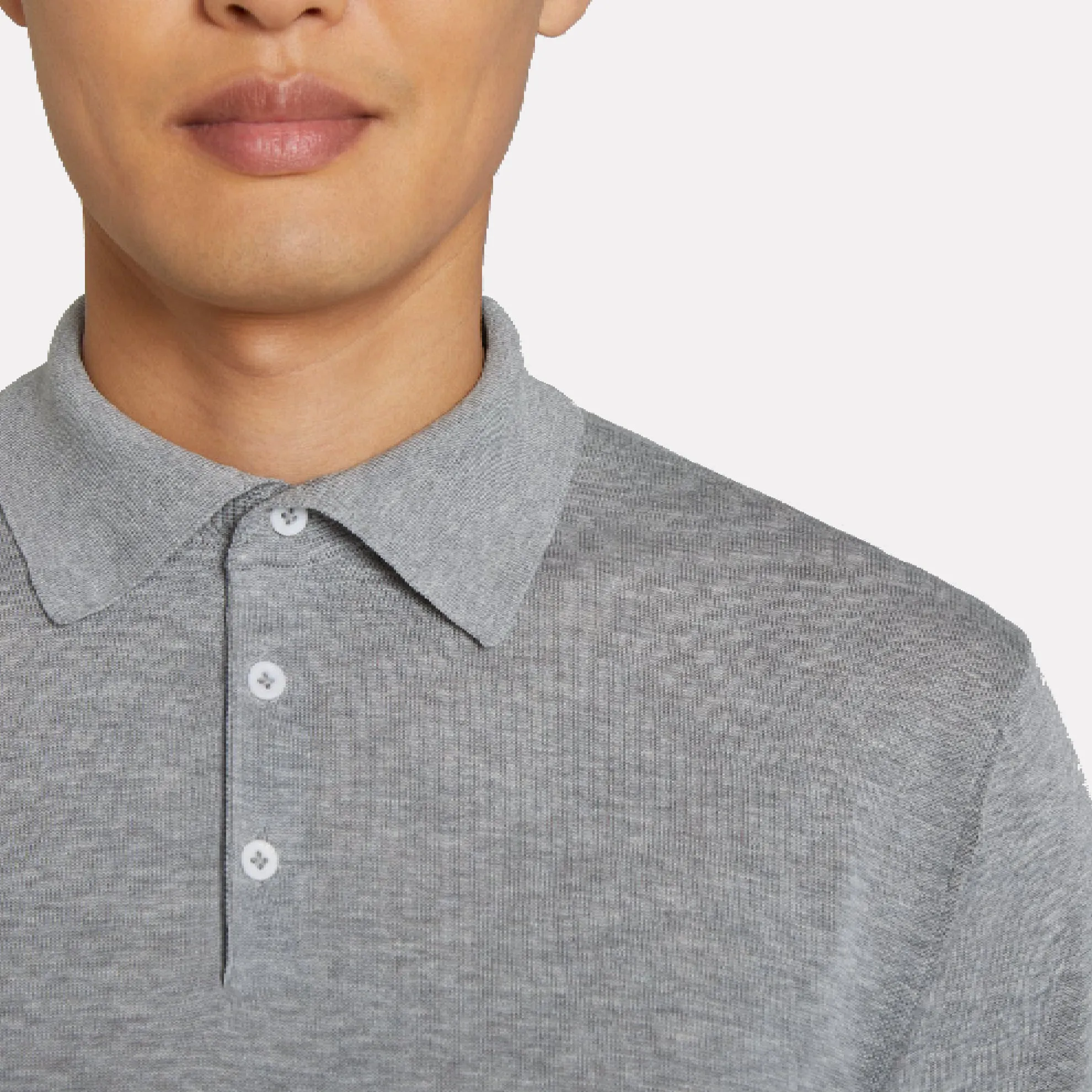 Tupper Italian Cotton/Silk Blend Short Sleeve Polo / Grey