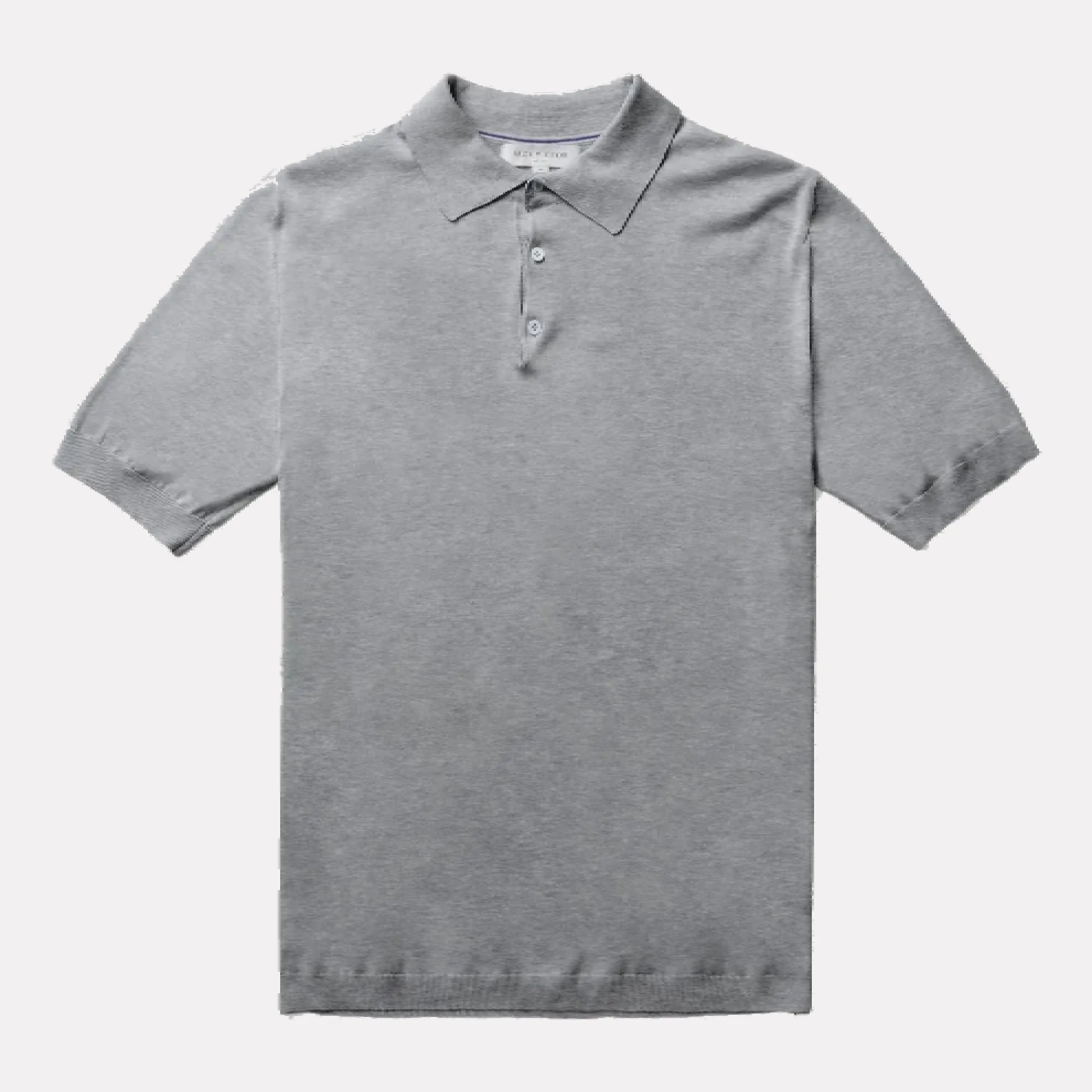 Tupper Italian Cotton/Silk Blend Short Sleeve Polo / Grey