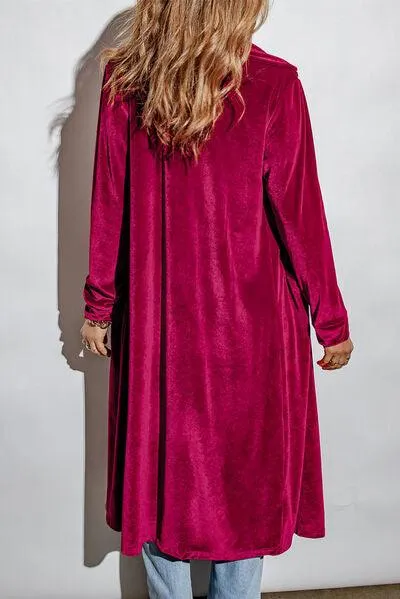 Velvet Cardigan with Pockets