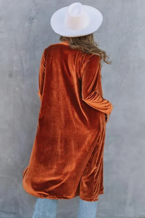 Velvet Cardigan with Pockets