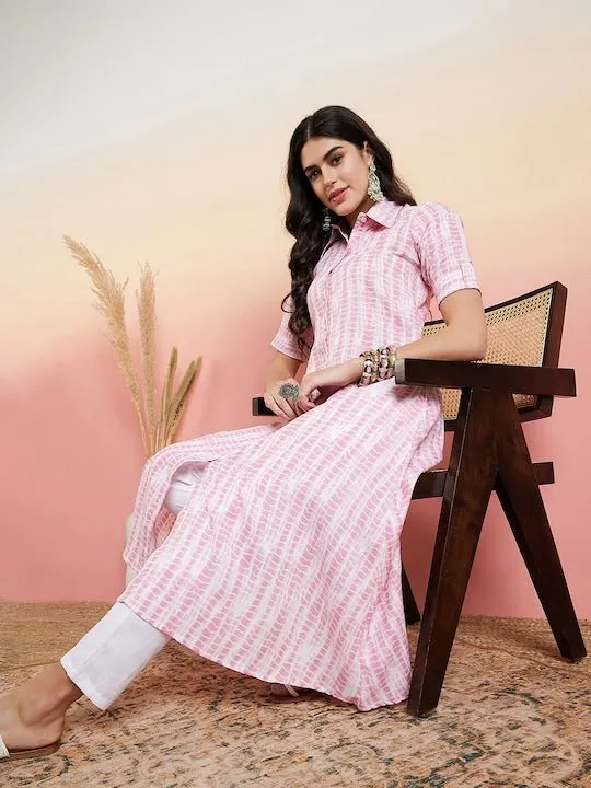 White Dyed Regular Kurta with Trousers