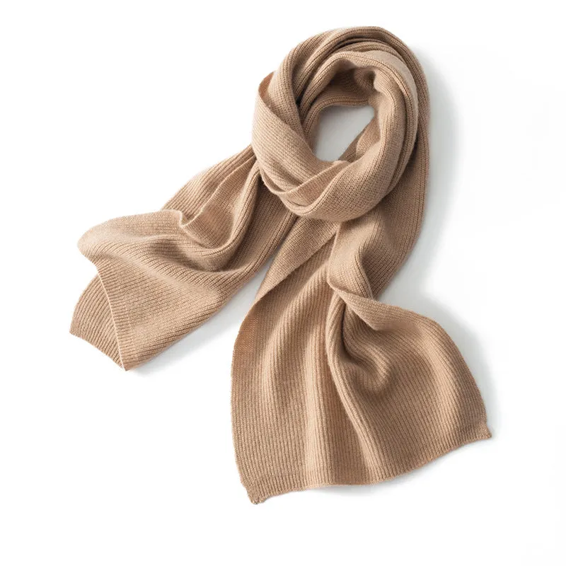 Women's 100% Cashmere Knitted Scarf Shawl Warm Soft for Fall Winter Women