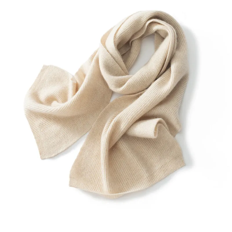 Women's 100% Cashmere Knitted Scarf Shawl Warm Soft for Fall Winter Women