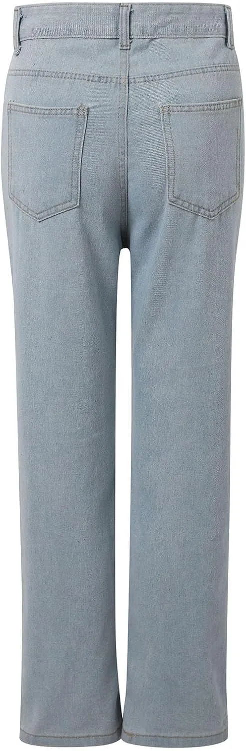 Women's High Waisted Straight Leg Jeans Trendy 2025 Casual Soft Loose Boyfriend Denim Pants with Pockets