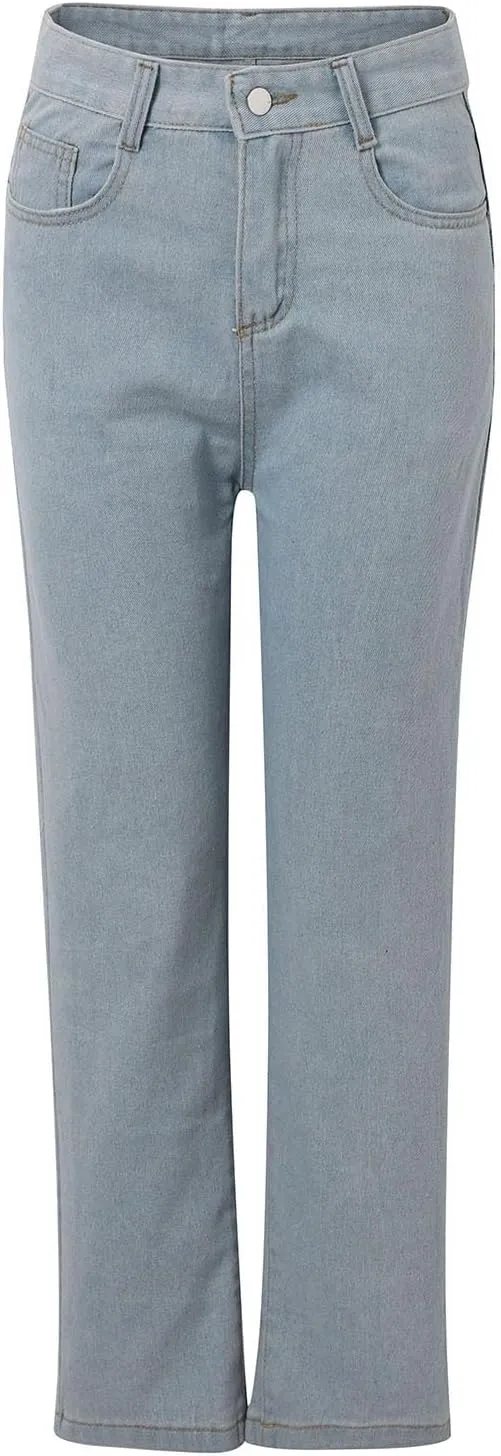 Women's High Waisted Straight Leg Jeans Trendy 2025 Casual Soft Loose Boyfriend Denim Pants with Pockets