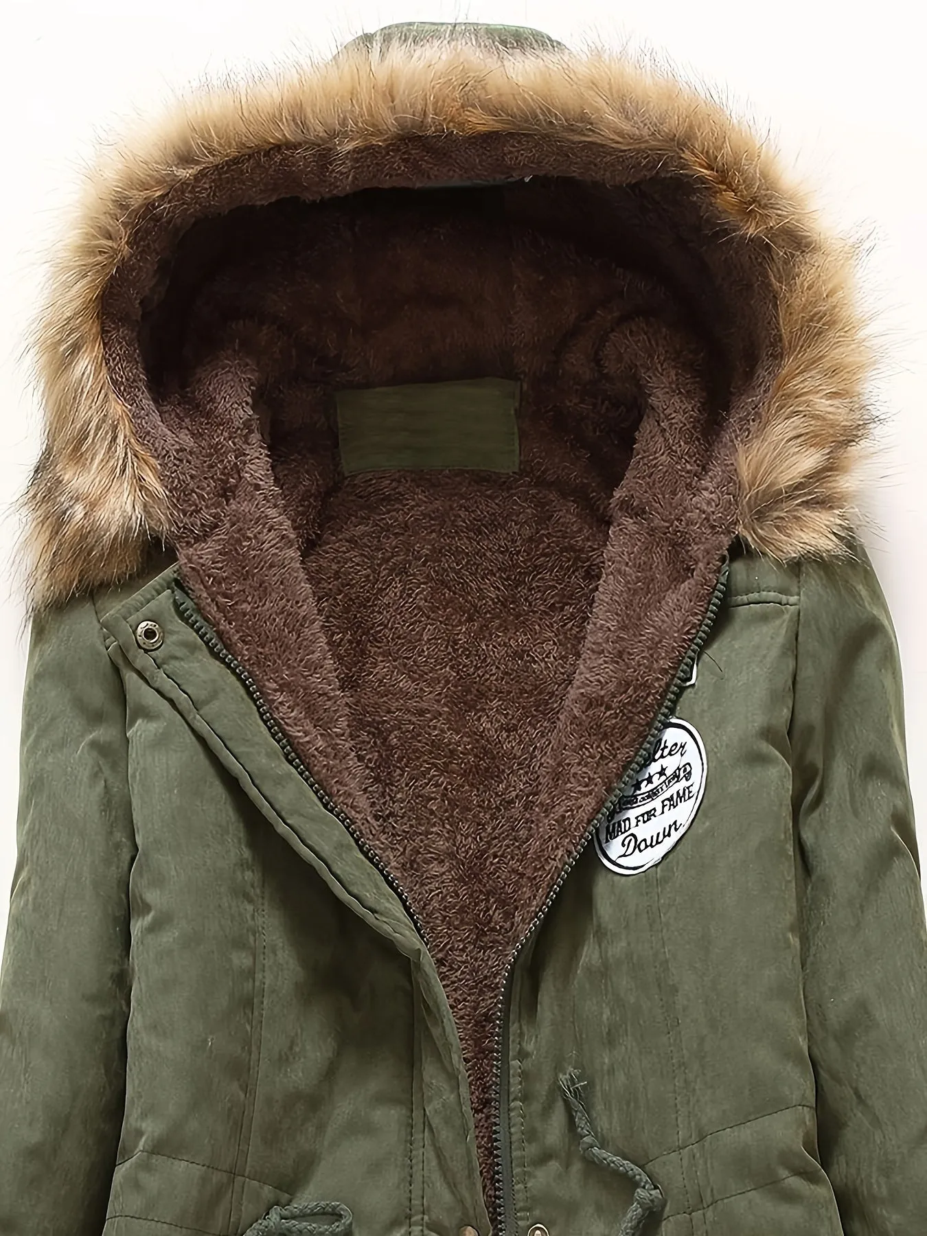 Women's Long Sleeve Casual Coat - Hooded, Thick, Warm, Machine Washable