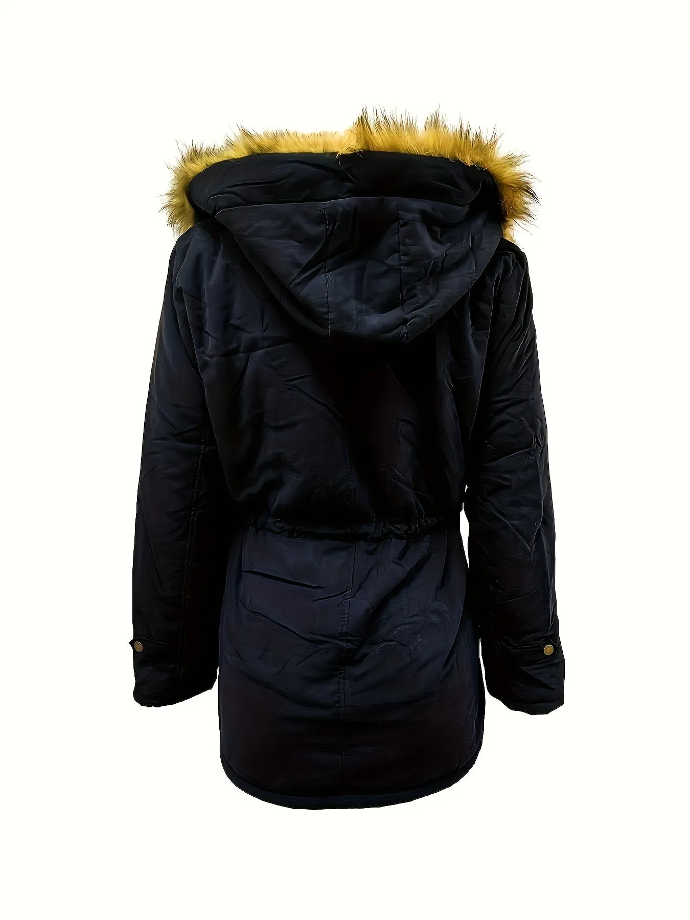 Women's Long Sleeve Casual Coat - Hooded, Thick, Warm, Machine Washable