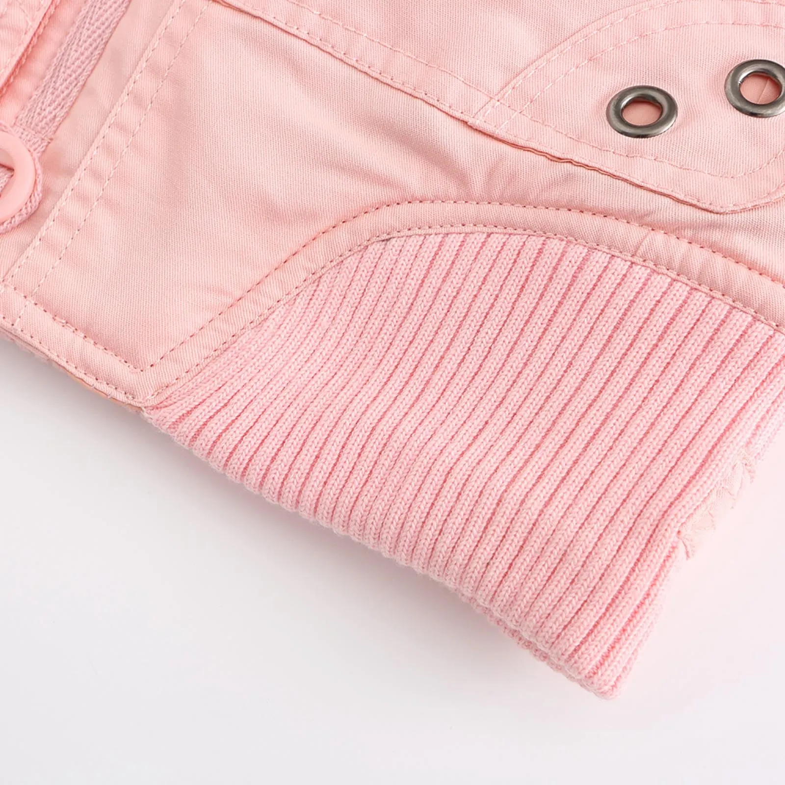 Womens plus Size Loose Fashion Short Winter Warm Jacket High Collar Long Sleeve Hoodless Pocket Lapel Thread Cotton Coat Fashion Laides Coats Female Outerwear Pink S