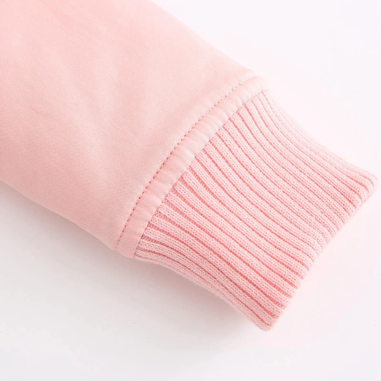 Womens plus Size Loose Fashion Short Winter Warm Jacket High Collar Long Sleeve Hoodless Pocket Lapel Thread Cotton Coat Fashion Laides Coats Female Outerwear Pink S