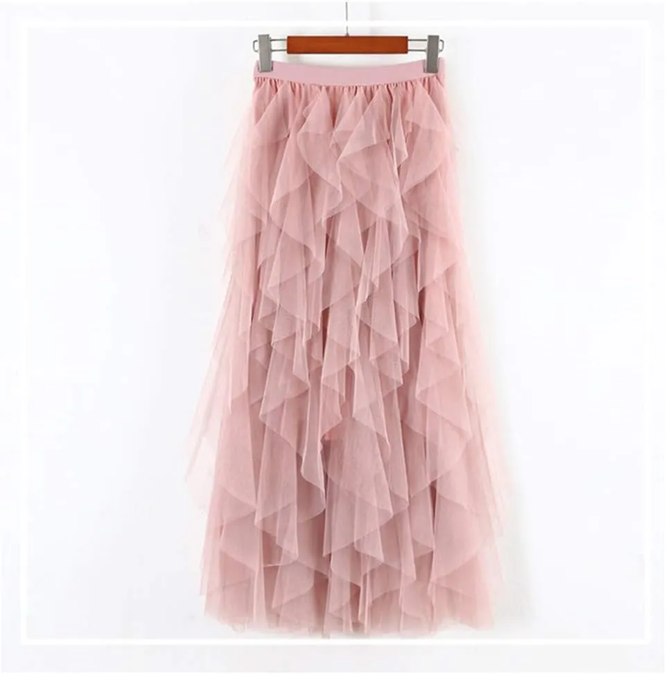 Women's Skirts Trendy Casual Casual Womens Comfortable Tulle High Waist Pleated Tutu Skirt Ladies Midi Skirt