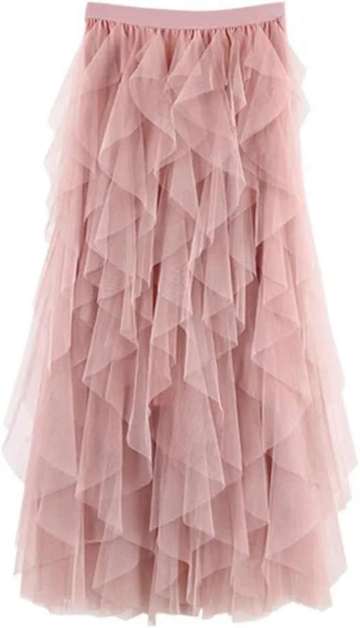 Women's Skirts Trendy Casual Casual Womens Comfortable Tulle High Waist Pleated Tutu Skirt Ladies Midi Skirt