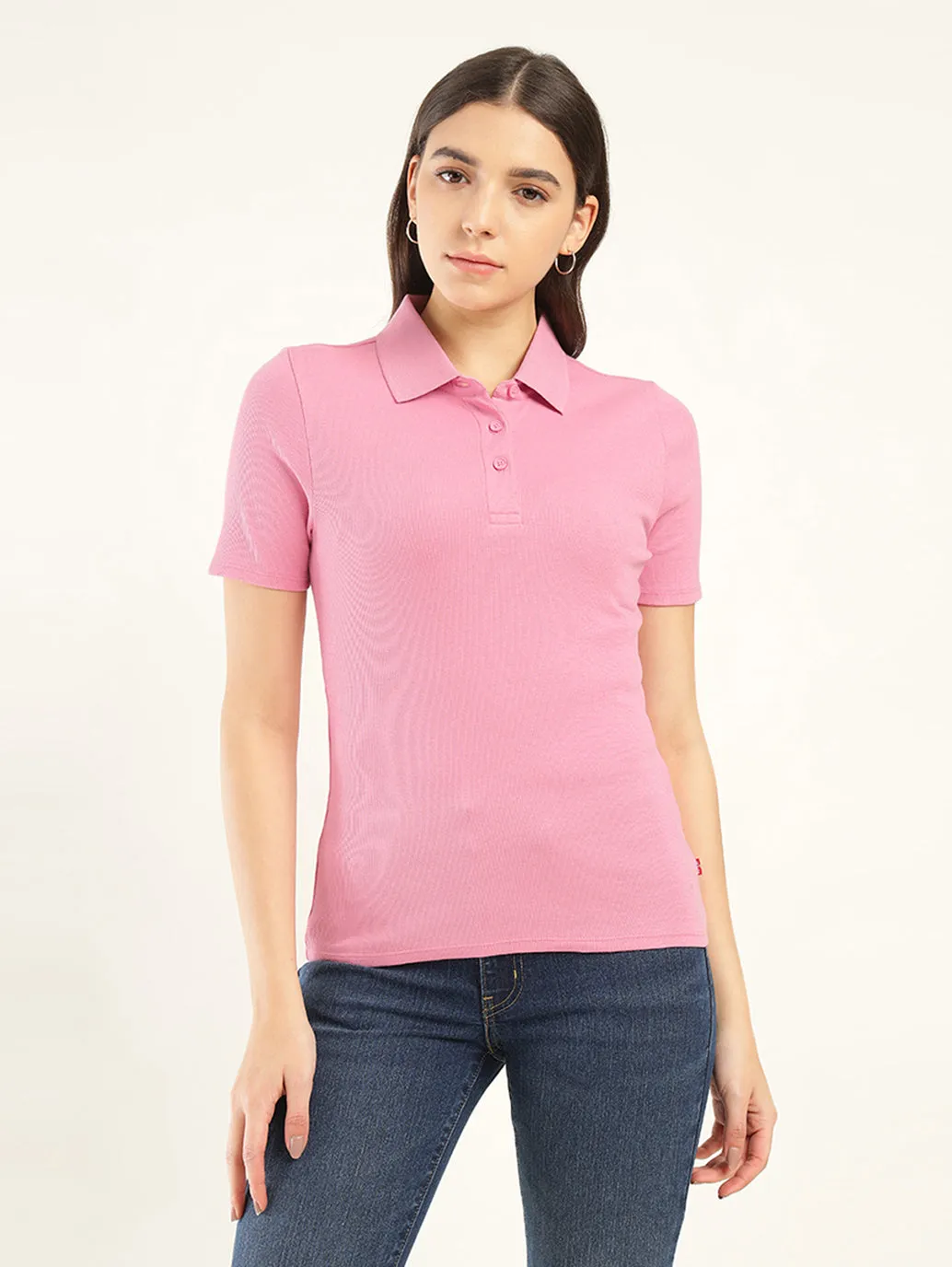 Women's Solid Slim Fit Polo T-Shirt