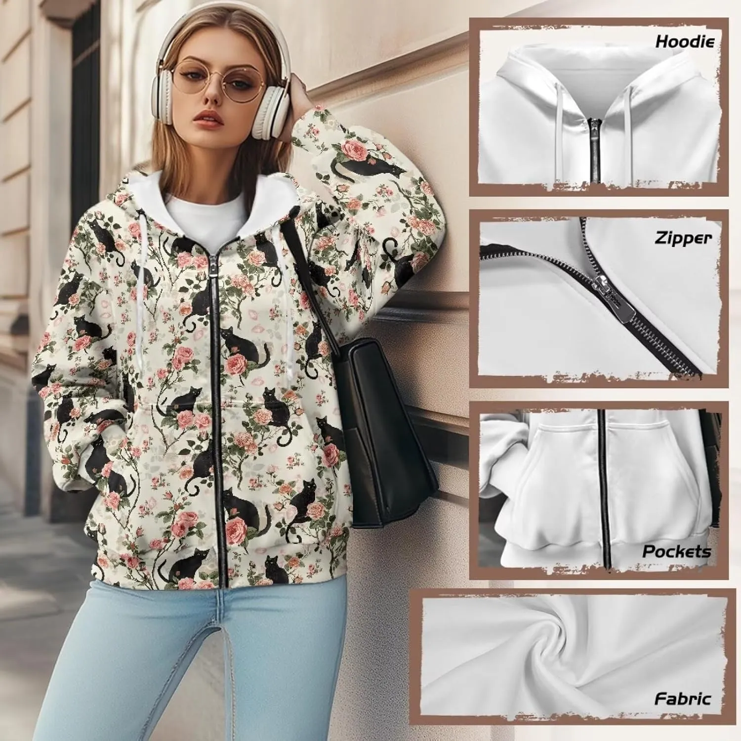 Womens Zip Up Hoodies Long Sleeve Sweatshirts Fall Outfits Sweaters Casual Fashion Jackets Size XS-4XL