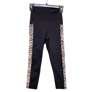 Zyia Active Black   Leopard Trim Leggings with Pockets Size 2